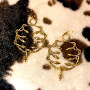 Gold Snake Earrings